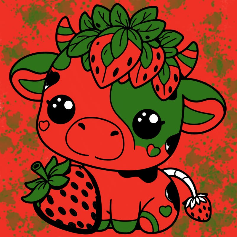 cute strawberry cow
