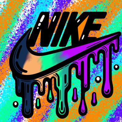 dripping nike logo