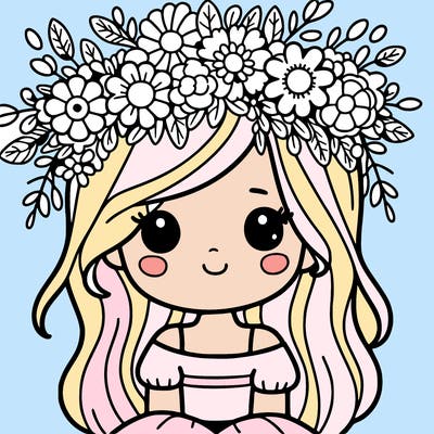 girl with flowers crown