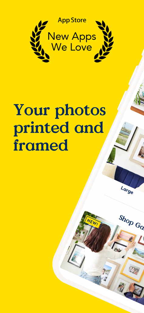 Keepsake Frames - Keepsake Frames App Store feature highlighting new apps we love with photos printed and framed tagline.