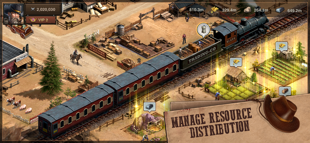 West Game - 웨스트 게임에서 기차와 농장을 이용한 자원 분배 관리