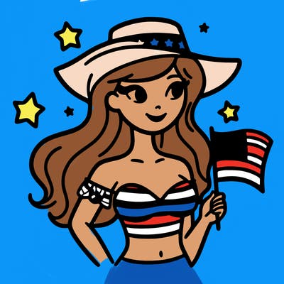 fourth of july woman
