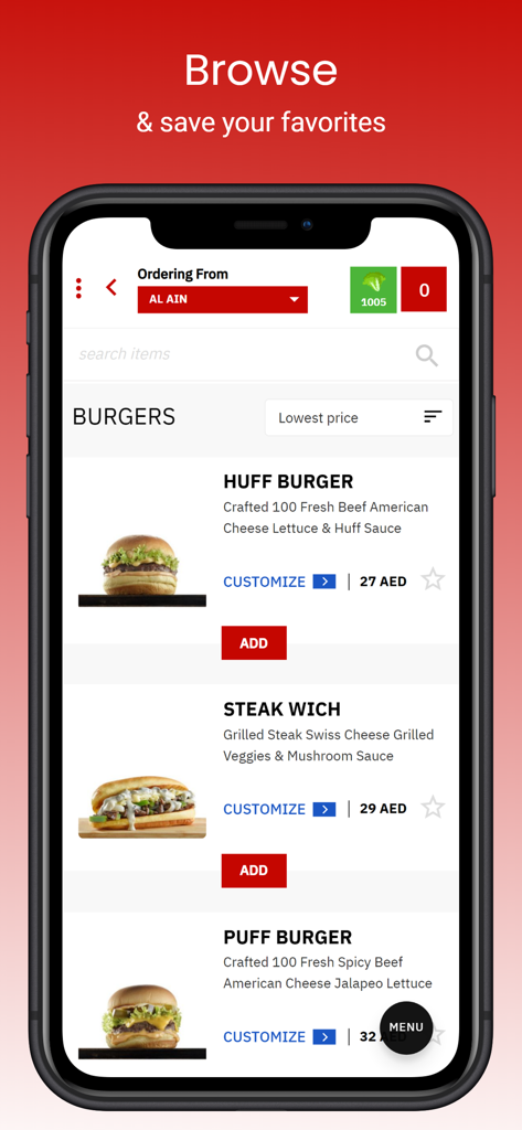 Huff & Puff Burger - Food & Drink App | MWM