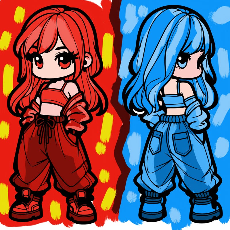 girl in crop top and baggy pants