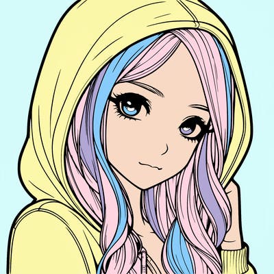 realistic adult girl with hoodie on