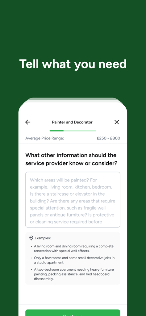 HomeRun - Get Things Done - HomeRun app questionnaire for hiring a painter and decorator