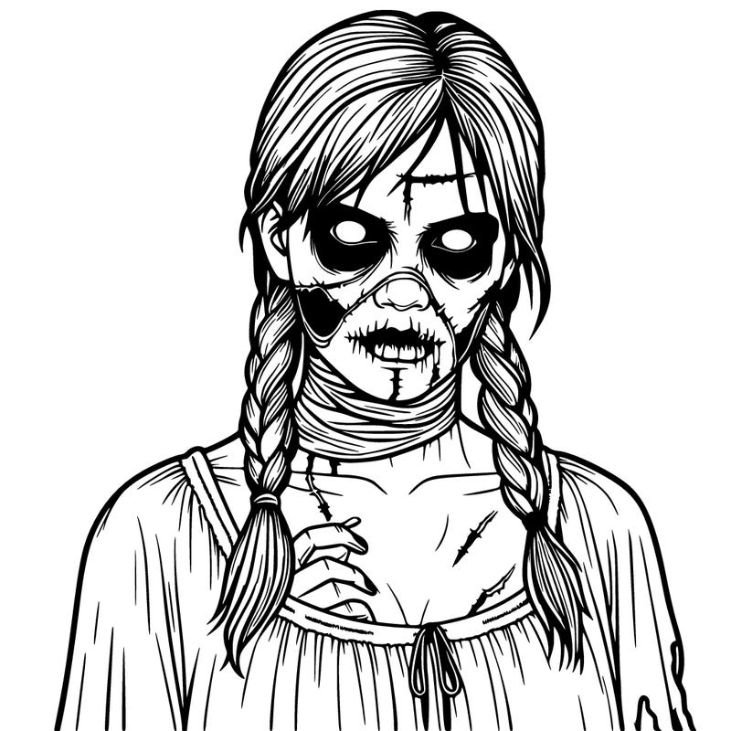 realistic female horror character