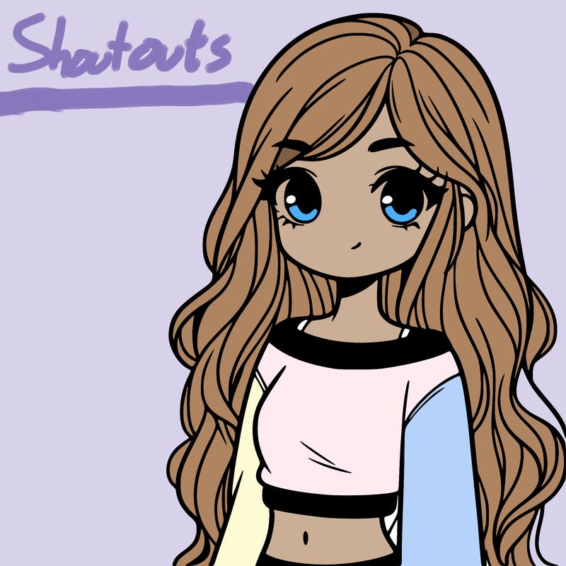 girl with long hair and a crop top with a sweater