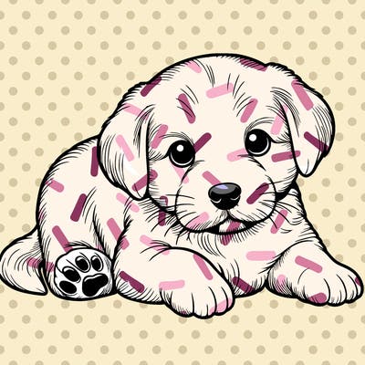 a cute realistic puppy