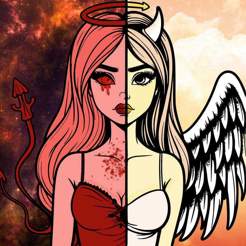 devil vs angel realistic girl