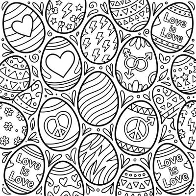 Dive into a unique celebration with our Pride Easter Eggs coloring page, blending festive Easter traditions with the vibrant spirit of Pride. This intricate design is packed with symbols of love, diversity, and joy, offering a creative outlet for all ages.