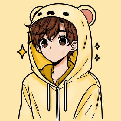 a 17 year old boy in a cute animal hoodie