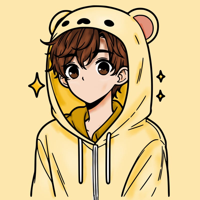 a 17 year old boy in a cute animal hoodie