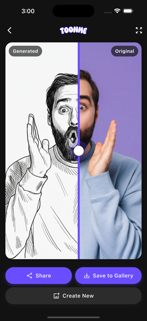 Cartoon Yourself Toonify - A side-by-side comparison of a man photo and an AI generated sketch version