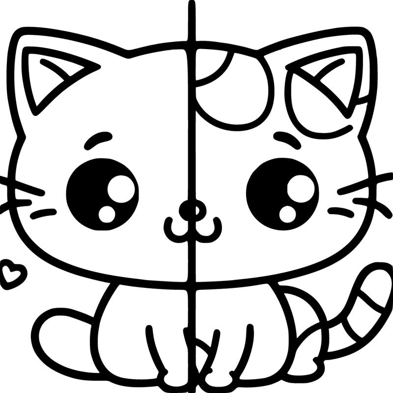 split cute cat