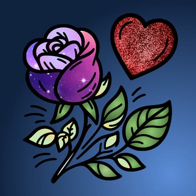 rose and heart