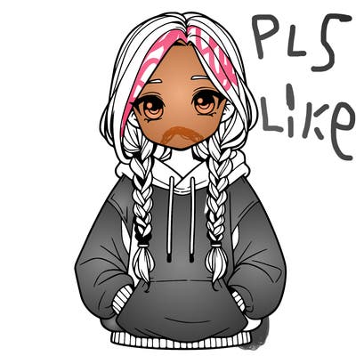 a realistic girl with a oversized hoodie and she has braids