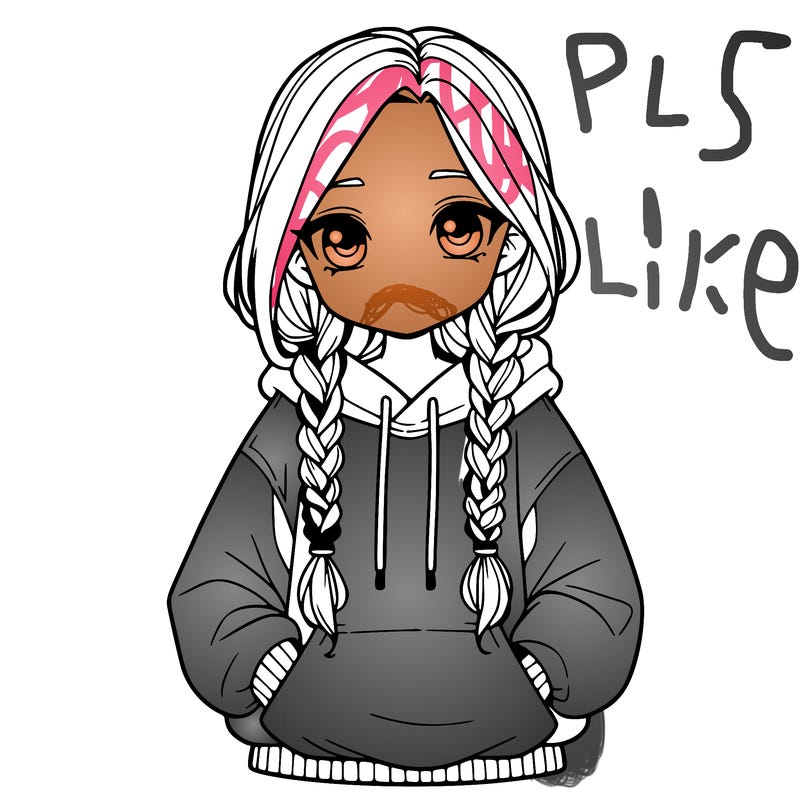 a realistic girl with a oversized hoodie and she has braids