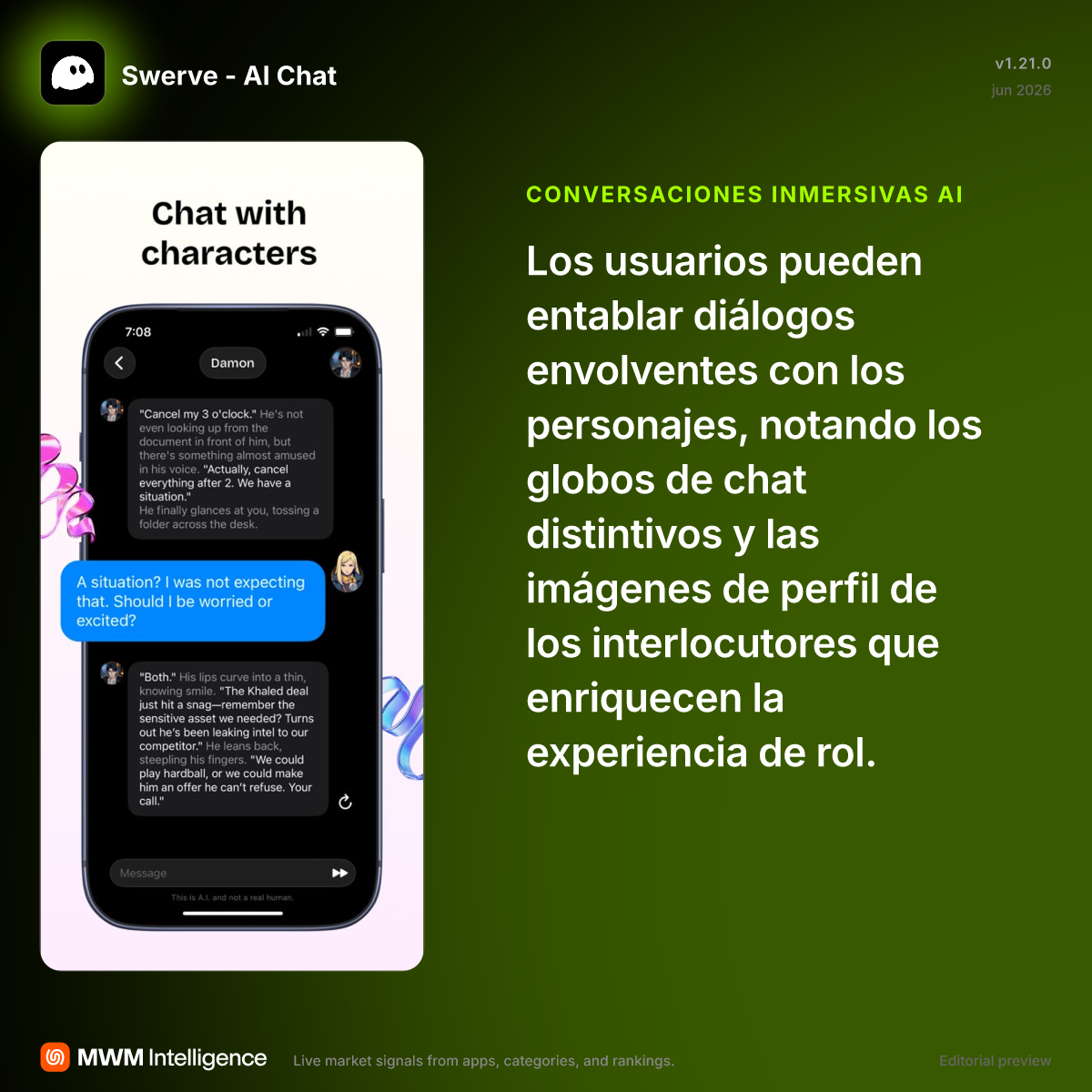 Swerve - AI Chat - App de Entretenimiento | MWM
