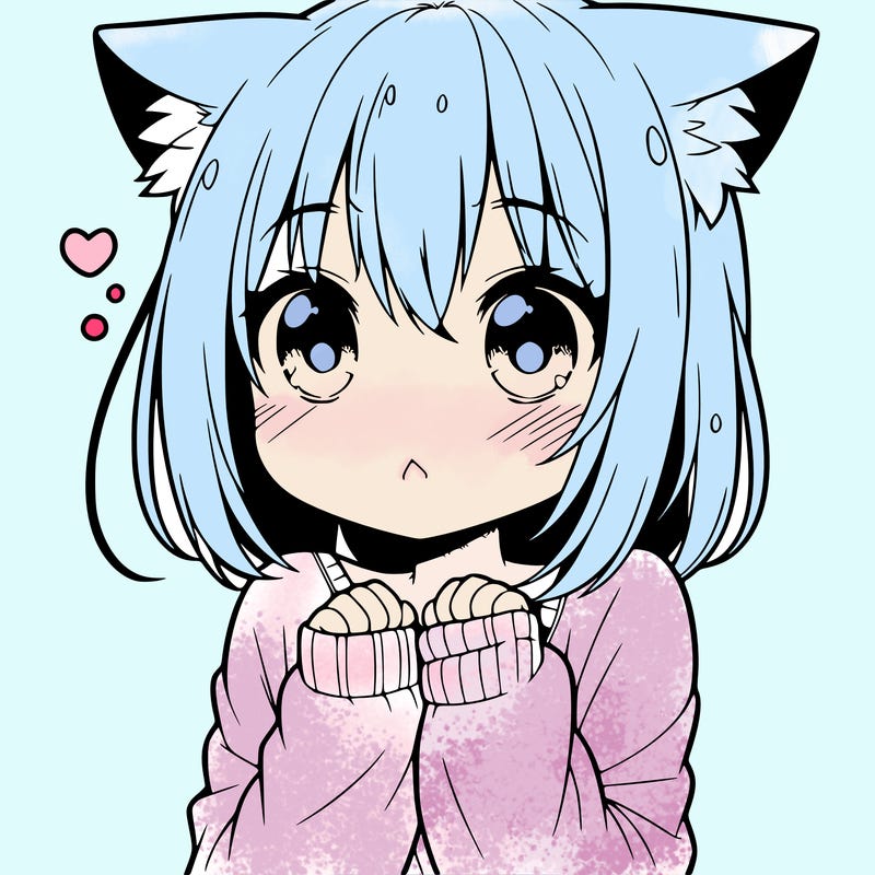 shy anime catgirl