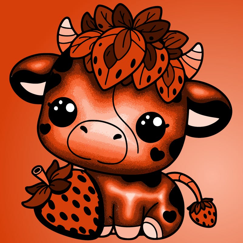 cute strawberry cow
