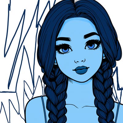 realistic girl with braids