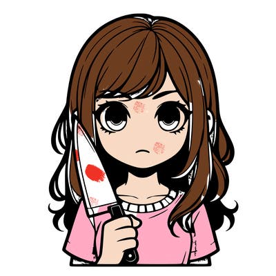 girl with a knife realisic
