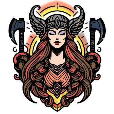 realistic valhalla goddess  symbol