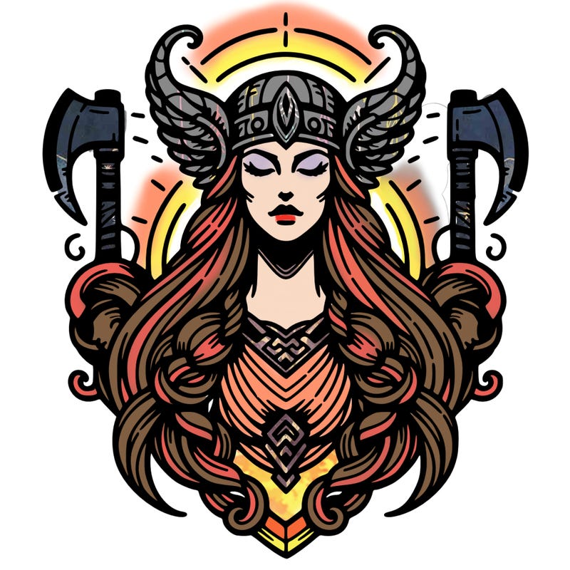 realistic valhalla goddess  symbol