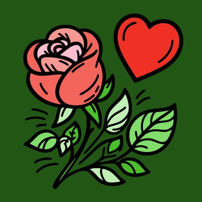 rose and heart