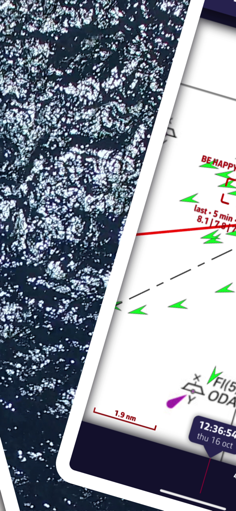 NavimetriX - NavimetriX app interface showing real-time AIS vessel tracking and marine navigation charts on a mobile device.
