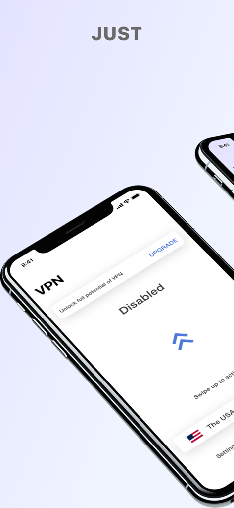 IPsec VPN - IPsec VPN mobile app interface on an iPhone showing a disabled connection status and USA server option