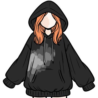 girl in oversized hoodie