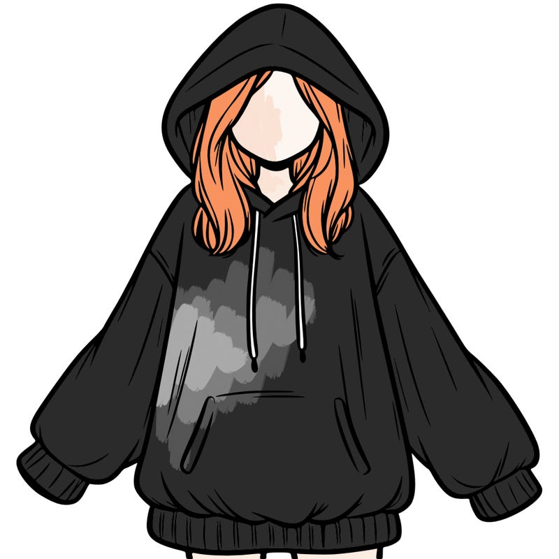 girl in oversized hoodie