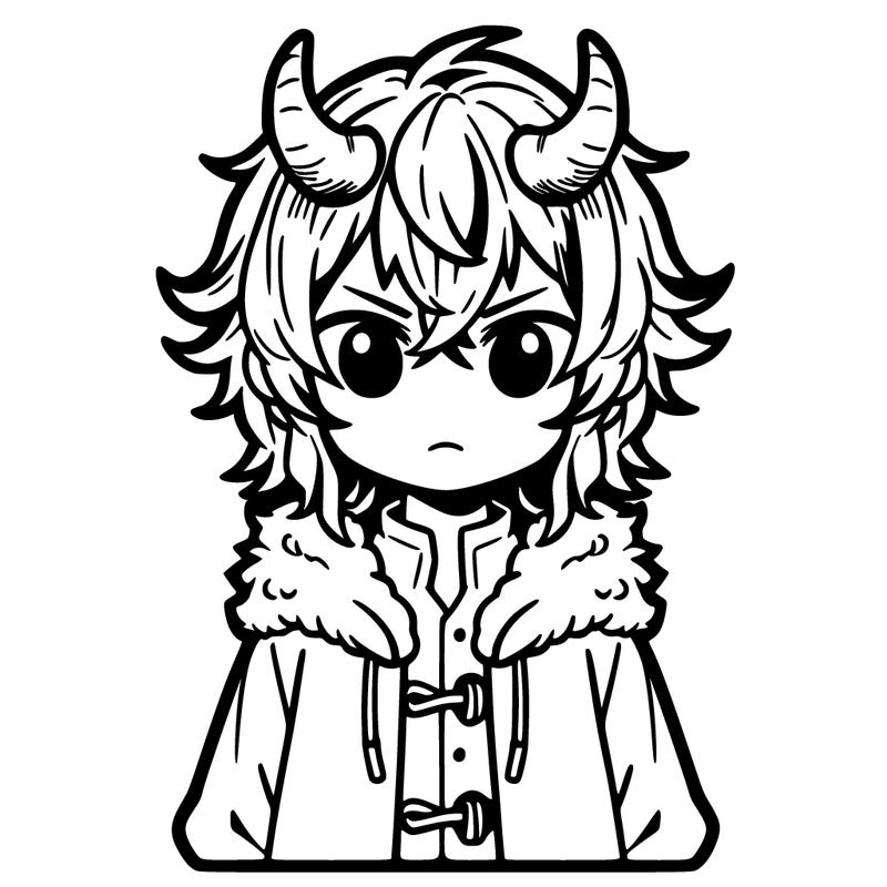 manga character with horns