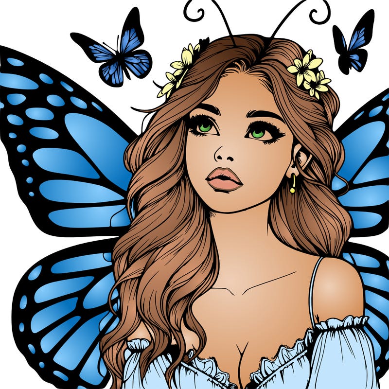 butterfly fairy realistic girl