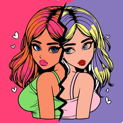 realistic girl split