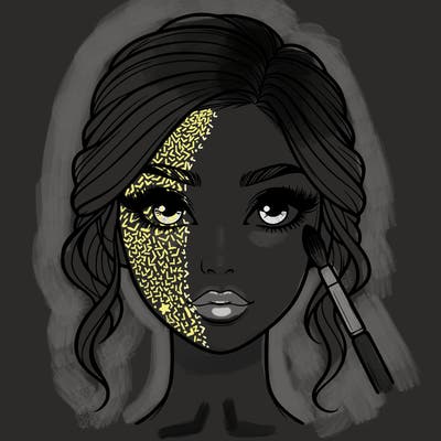 realistic person with makeup