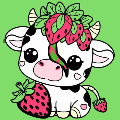 cute strawberry cow