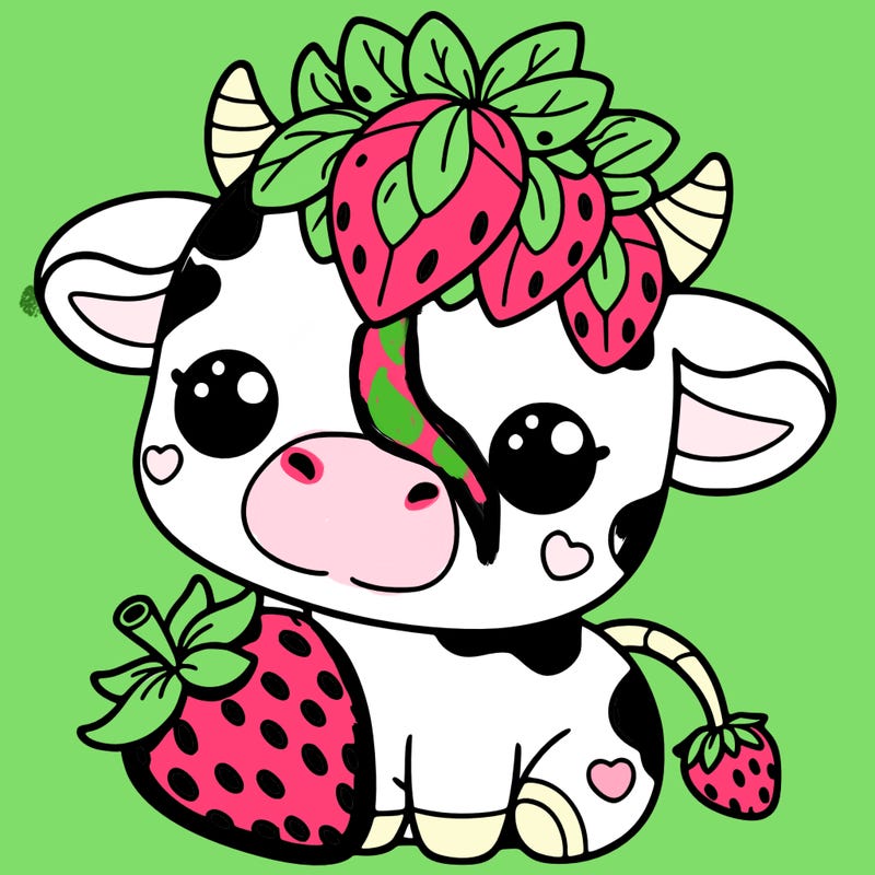 cute strawberry cow