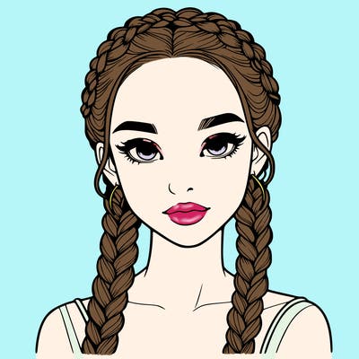 realistic girl with braids