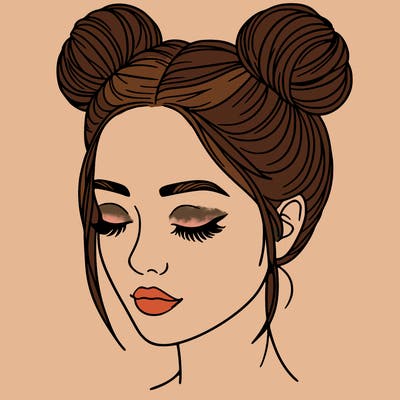 woman with hair buns