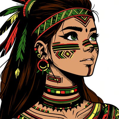 realistic tribal manga woman