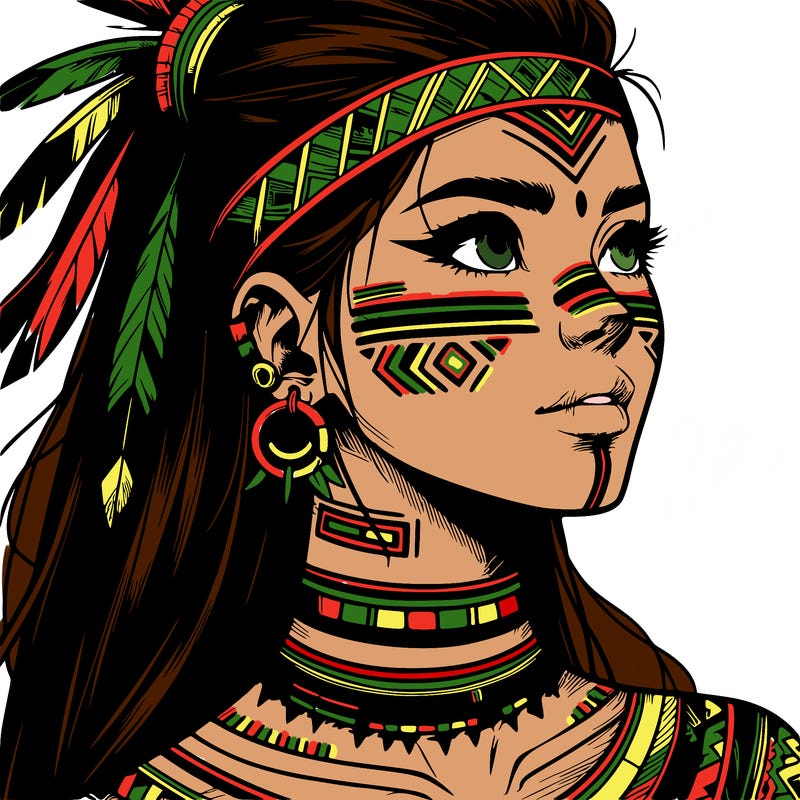 realistic tribal manga woman