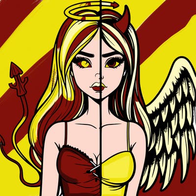 devil vs angel realistic girl