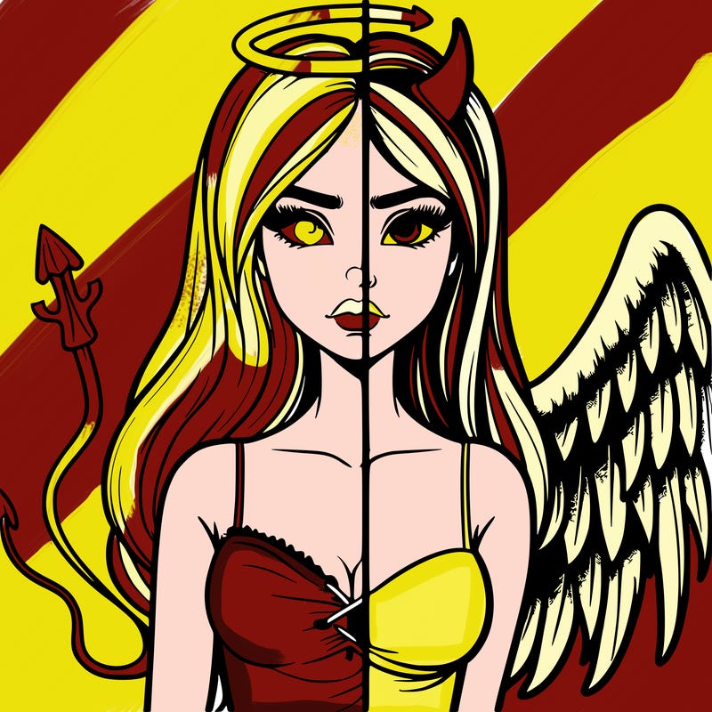 devil vs angel realistic girl