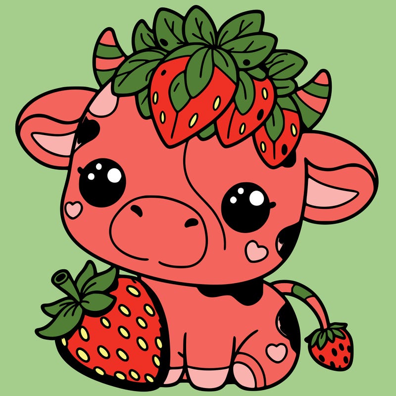 cute strawberry cow