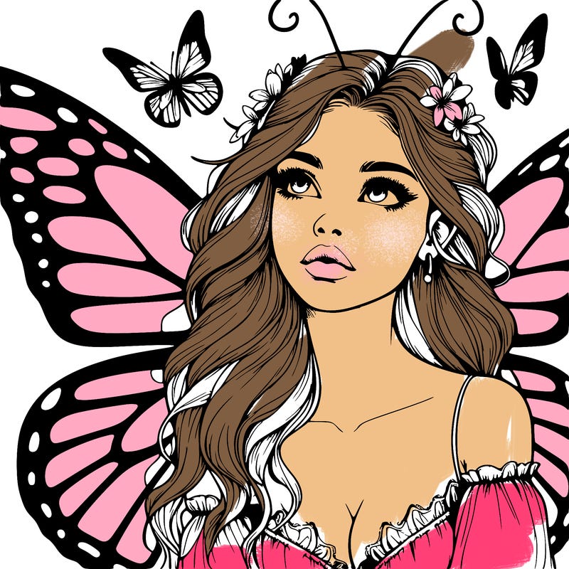 butterfly fairy realistic girl