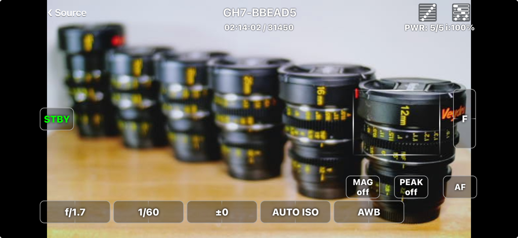 FieldMonitor - FieldMonitor app showing a live camera feed with professional exposure and focus controls