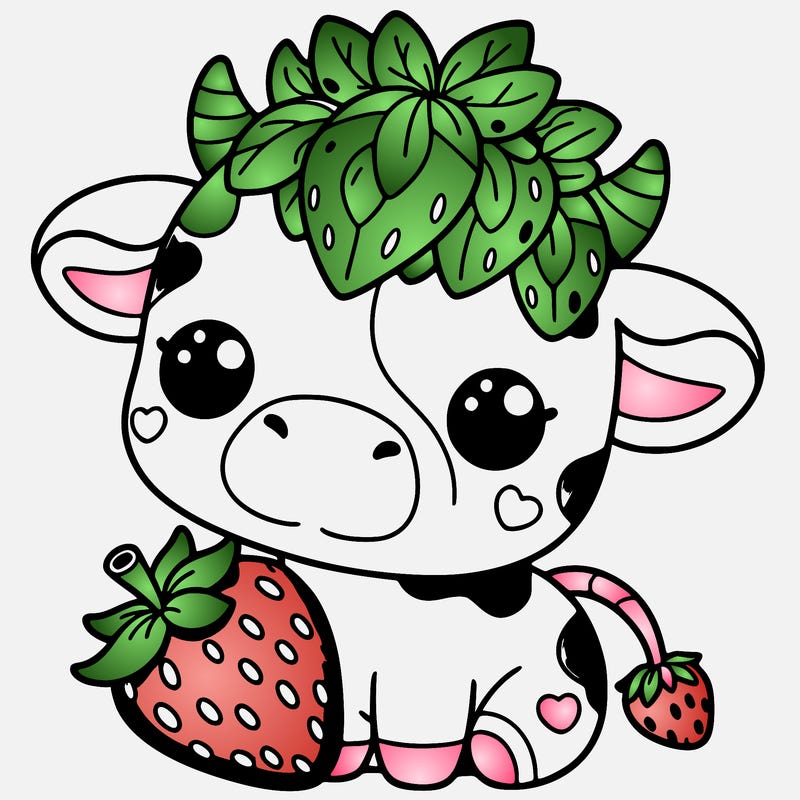 cute strawberry cow
